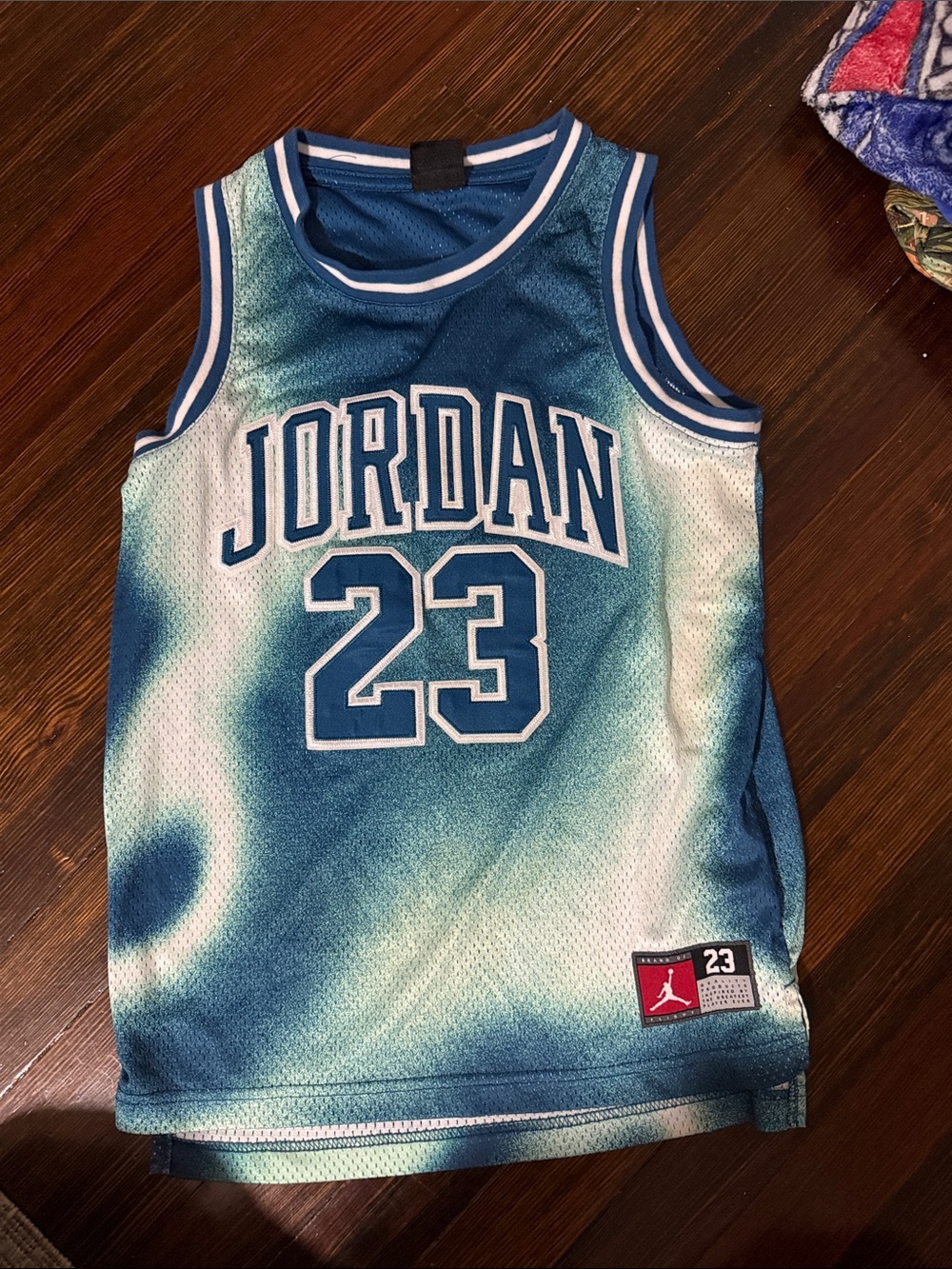 Jordan Blue Teal Gradient 23 Basketball Jersey